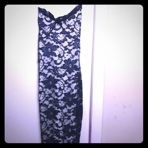 SEXY BLUE & WHITE LACE DRESS